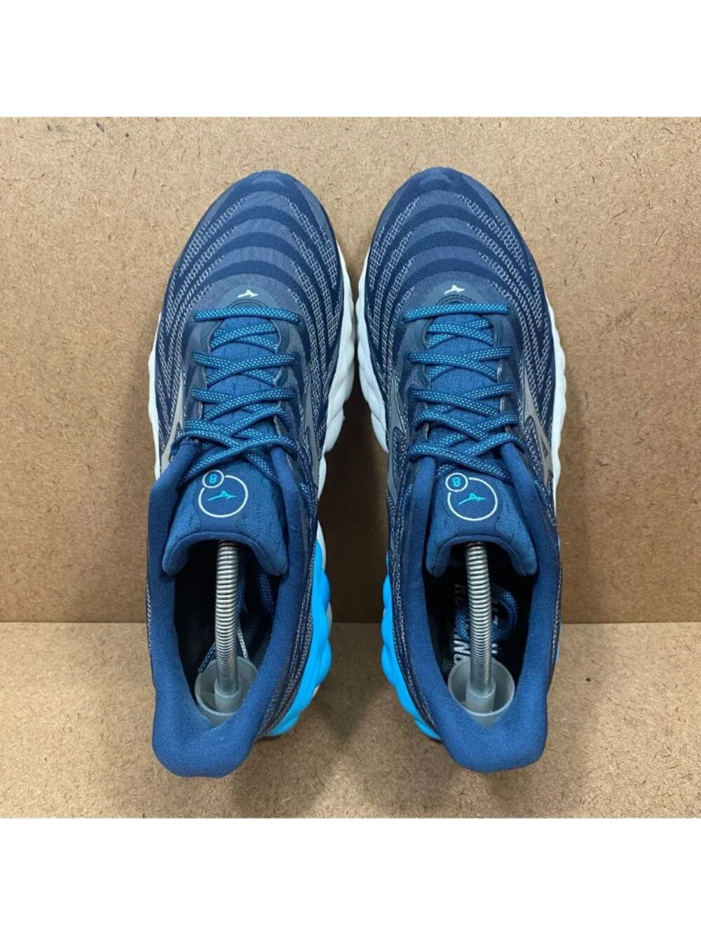Mizuno Mens Wave Sky 8 Running Shoes Blue Wing Teal/Silver Sneakers Size 11
